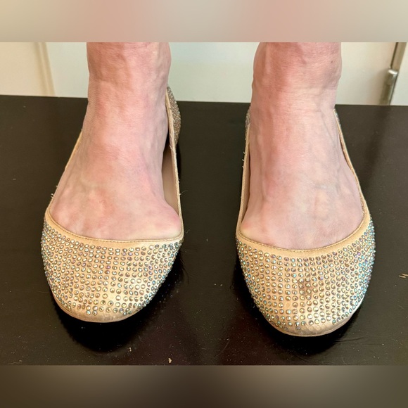 STEVE MADDEN RHINESTONE vintage satin slippers.  Size 8 - Picture 2 of 9